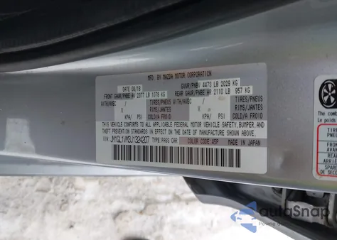 2018 Mazda Mazda6 Touring из США, поврежденный, VIN JM1GL1VM3J1324207